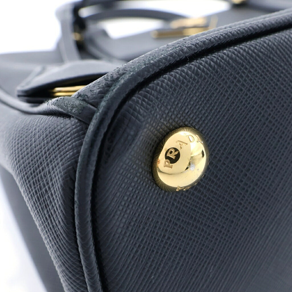 PRADA(プラダ) サフィアーノ ガレリア 2WAYハンドバッグ ショルダーバッグ ブラック レザー 1BA863 ゴールド金具