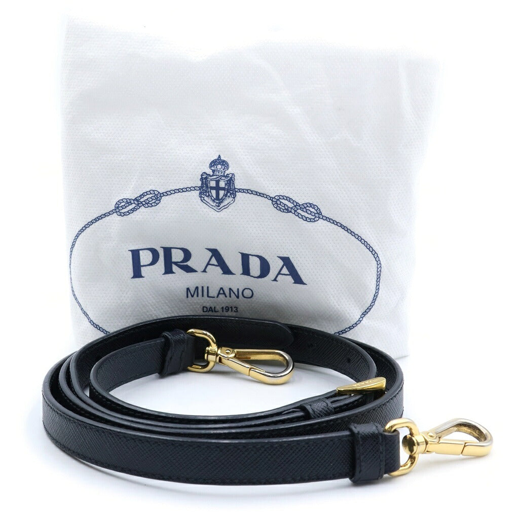 PRADA(プラダ) サフィアーノ ガレリア 2WAYハンドバッグ ショルダーバッグ ブラック レザー 1BA863 ゴールド金具