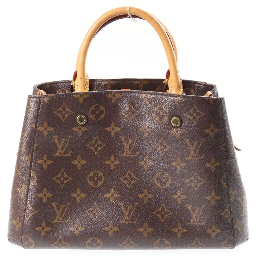 LOUIS VUITTON(ルイヴィトン) モノグラム モンテーニュBB 2WAYハンドバッグ ショルダーバッグ ブラウン レザー×PVC M41055 ゴールド金具