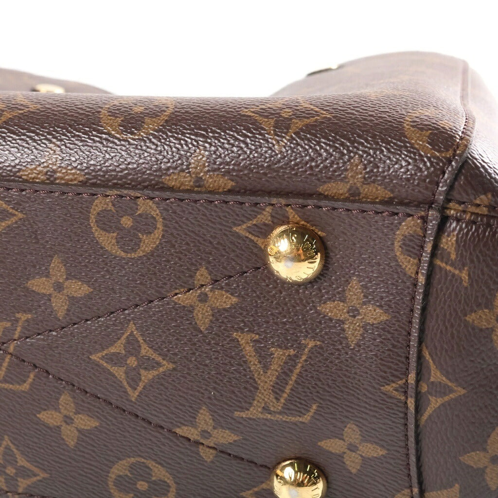LOUIS VUITTON(ルイヴィトン) モノグラム モンテーニュBB 2WAYハンドバッグ ショルダーバッグ ブラウン レザー×PVC M41055 ゴールド金具