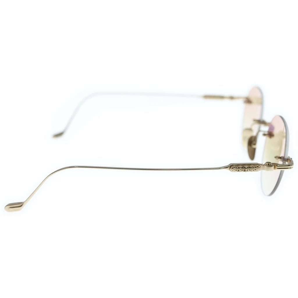 CHROME HEARTS(クロムハーツ) SOFFFFFFFFERS サイド フローラルクロス リムレス アイウェア サングラス 眼鏡 ブラウン 90328580