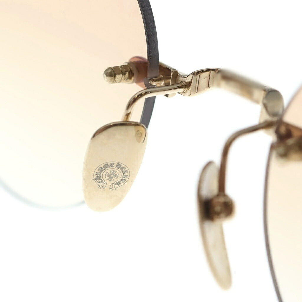 CHROME HEARTS(クロムハーツ) SOFFFFFFFFERS サイド フローラルクロス リムレス アイウェア サングラス 眼鏡 ブラウン 90328580