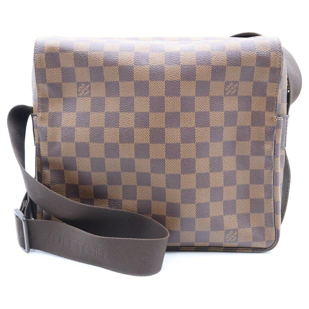 LOUIS VUITTON(ルイヴィトン) ダミエ ナヴィグリオ ショルダーバッグ ブラウン レザー×PVC N45255 ゴールド金具