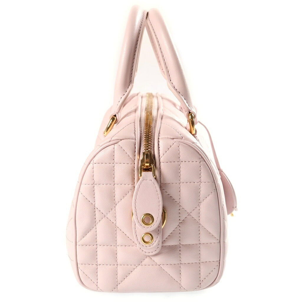 Christian Dior(クリスチャンディオール) グルーヴ スモール マクロカナージュ 2WAYハンドバッグ ショルダーバッグ ライトピンク レザー ゴールド金具