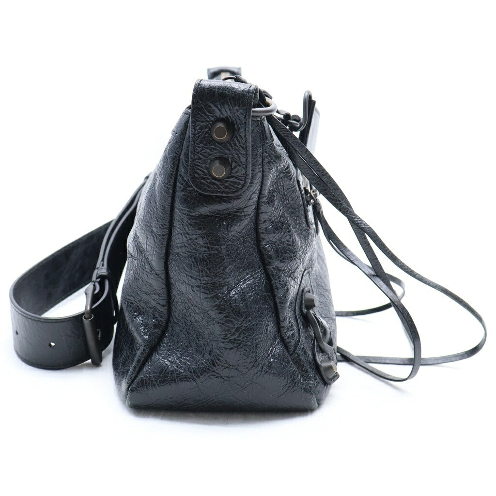 BALENCIAGA(バレンシアガ) ル・シティ モト スモール ショルダーバッグ ブラック レザー 846188・1000