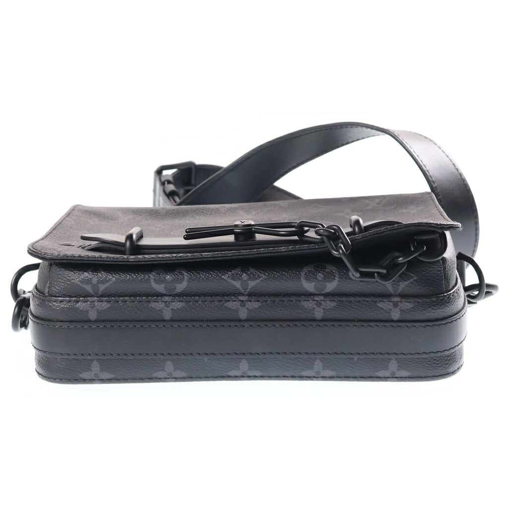 LOUIS VUITTON(ルイヴィトン) モノグラム エクリプス スティーマー メッセンジャー ショルダーバッグ ブラック PVC×レザー M45585 ICタイプ