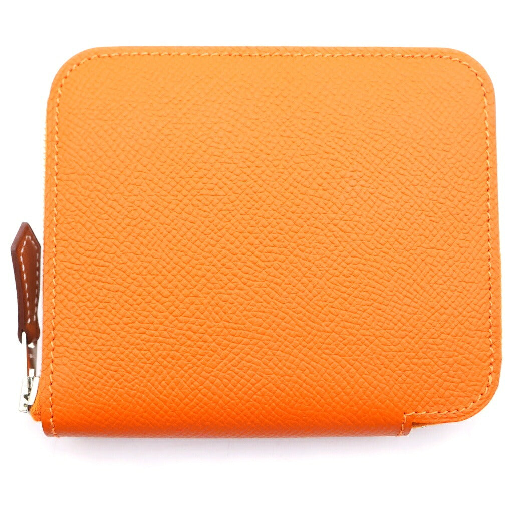 HERMES(エルメス) アザップ シルクインコンパクト コインケース 財布 オレンジ エプソン シルバー金具 A刻印