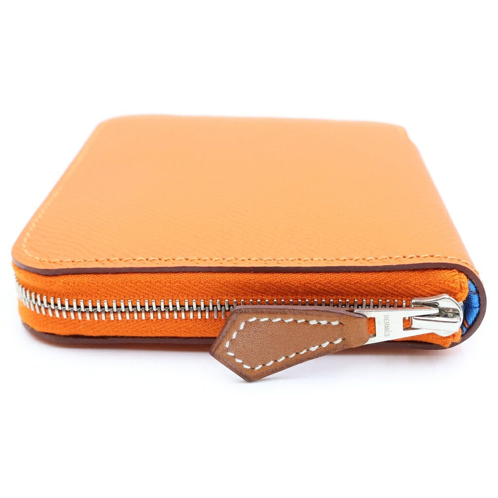 HERMES(エルメス) アザップ シルクインコンパクト コインケース 財布 オレンジ エプソン シルバー金具 A刻印