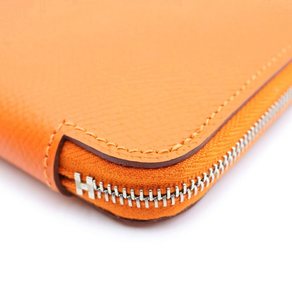 HERMES(エルメス) アザップ シルクインコンパクト コインケース 財布 オレンジ エプソン シルバー金具 A刻印