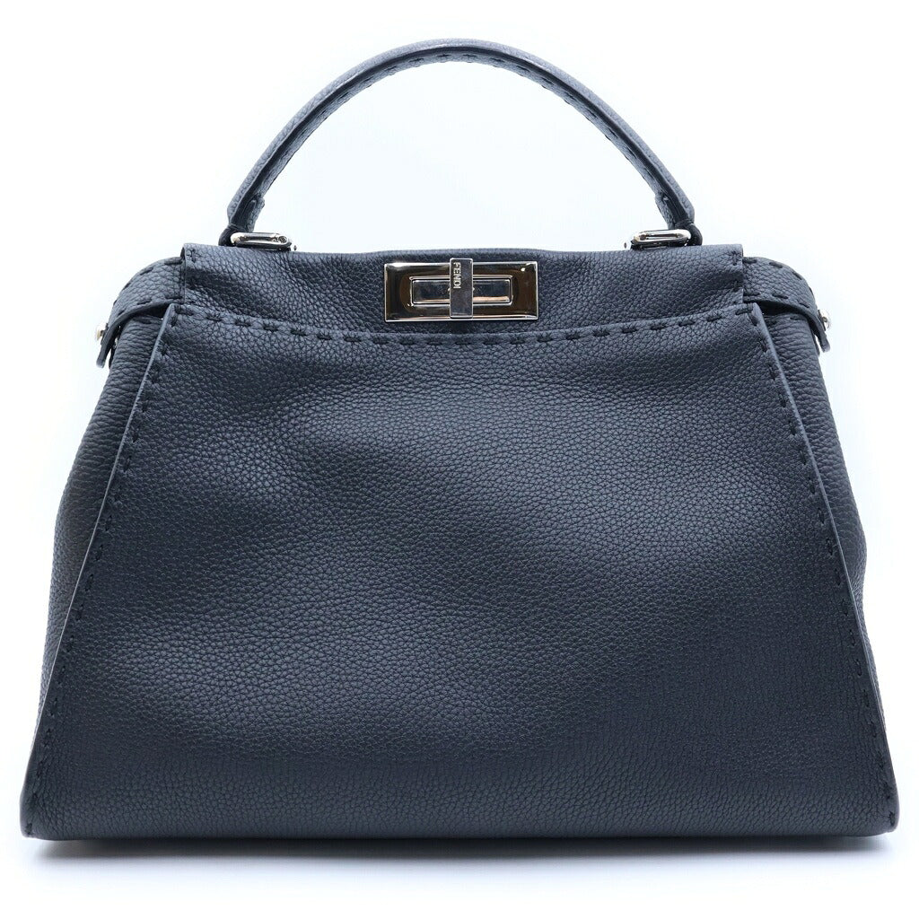 FENDI(フェンディ) ピーカブー セレリア ミディアム 2WAY ショルダーバッグ ハンドバッグ ブラック レザー 8BN290