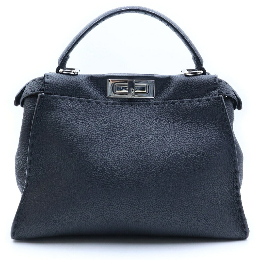 FENDI(フェンディ) ピーカブー セレリア ミディアム 2WAY ショルダーバッグ ハンドバッグ ブラック レザー 8BN290