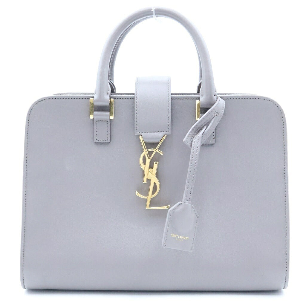 SAINT LAURENT PARIS(サンローランパリ) ベイビーカバス ハンドバッグ ショルダーバッグ 2WAY グレー レザー 372087