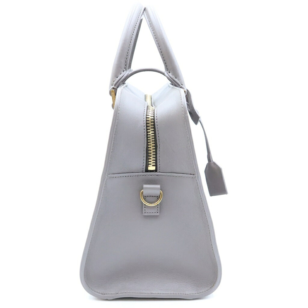 SAINT LAURENT PARIS(サンローランパリ) ベイビーカバス ハンドバッグ ショルダーバッグ 2WAY グレー レザー 372087