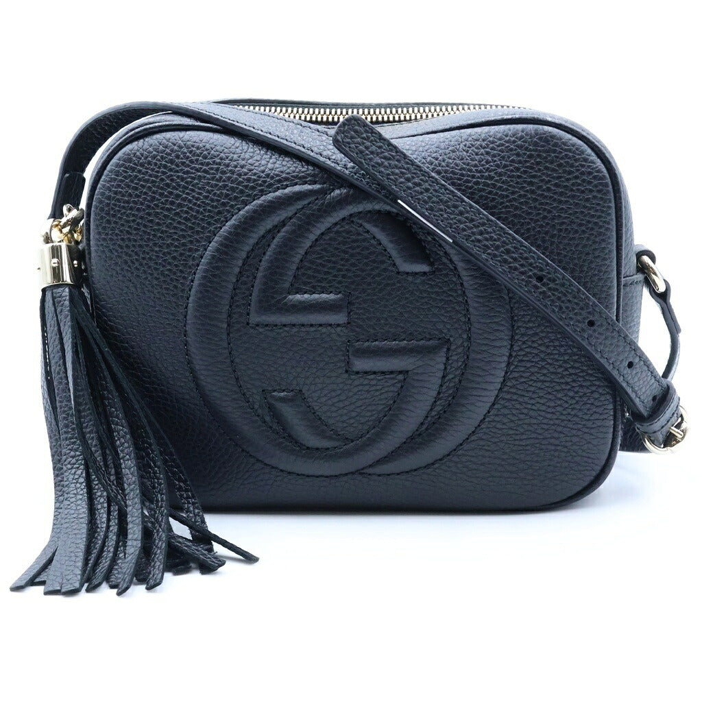 GUCCI(グッチ) ソーホー インターロッキングG スモール ディスコ バッグ ブラック ゴールド金具 722319