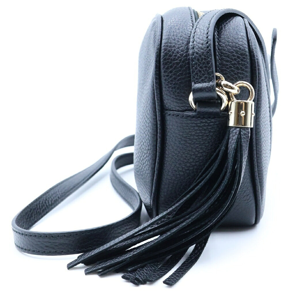 GUCCI(グッチ) ソーホー インターロッキングG スモール ディスコ バッグ ブラック ゴールド金具 722319