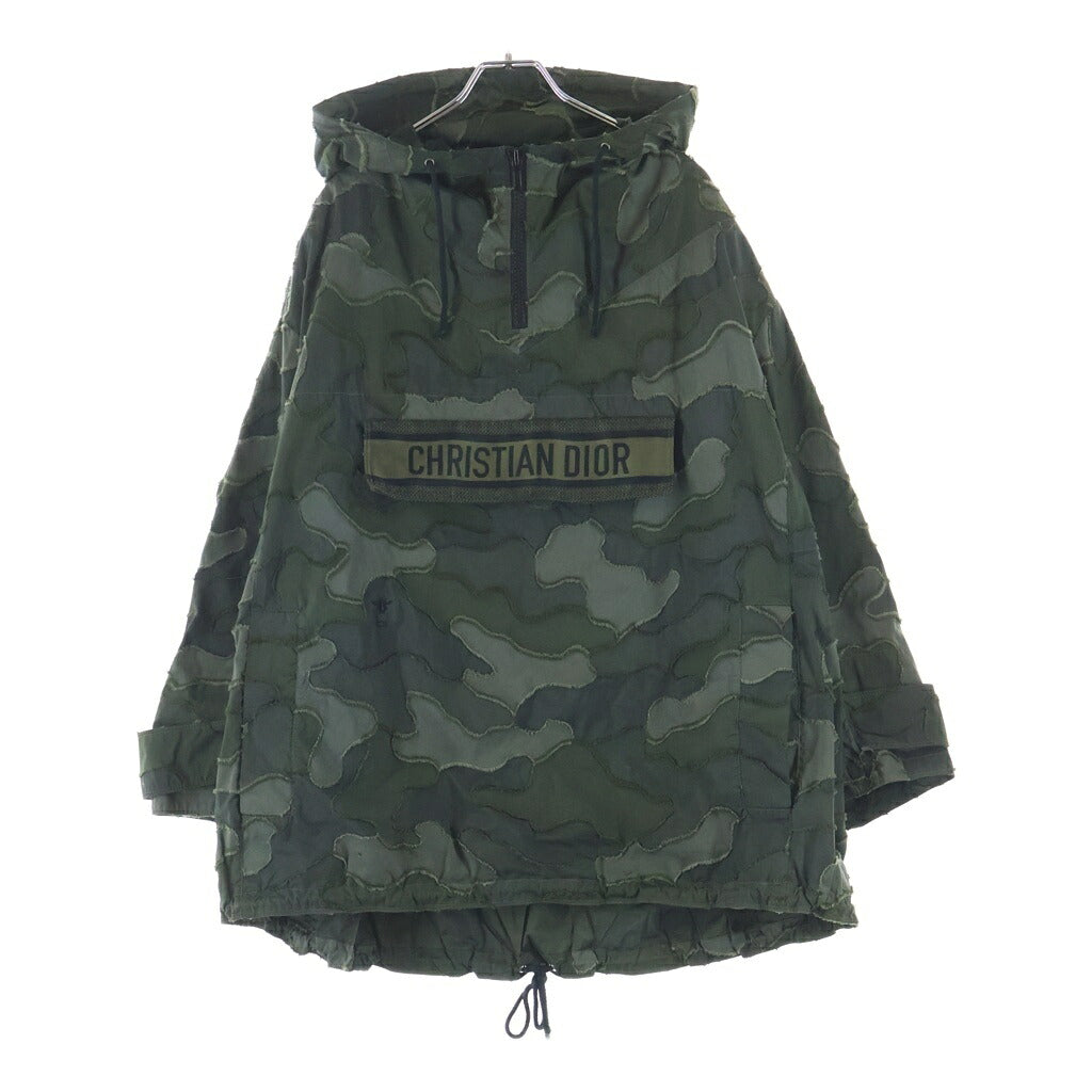 Christian Dior(クリスチャンディオール) 20SS カムフラージュ テクニカルタフタ アノラック ブルゾン カモフラ総柄 フーデッド プルオーバー ジャケット カーキ レディース 017C10A2960