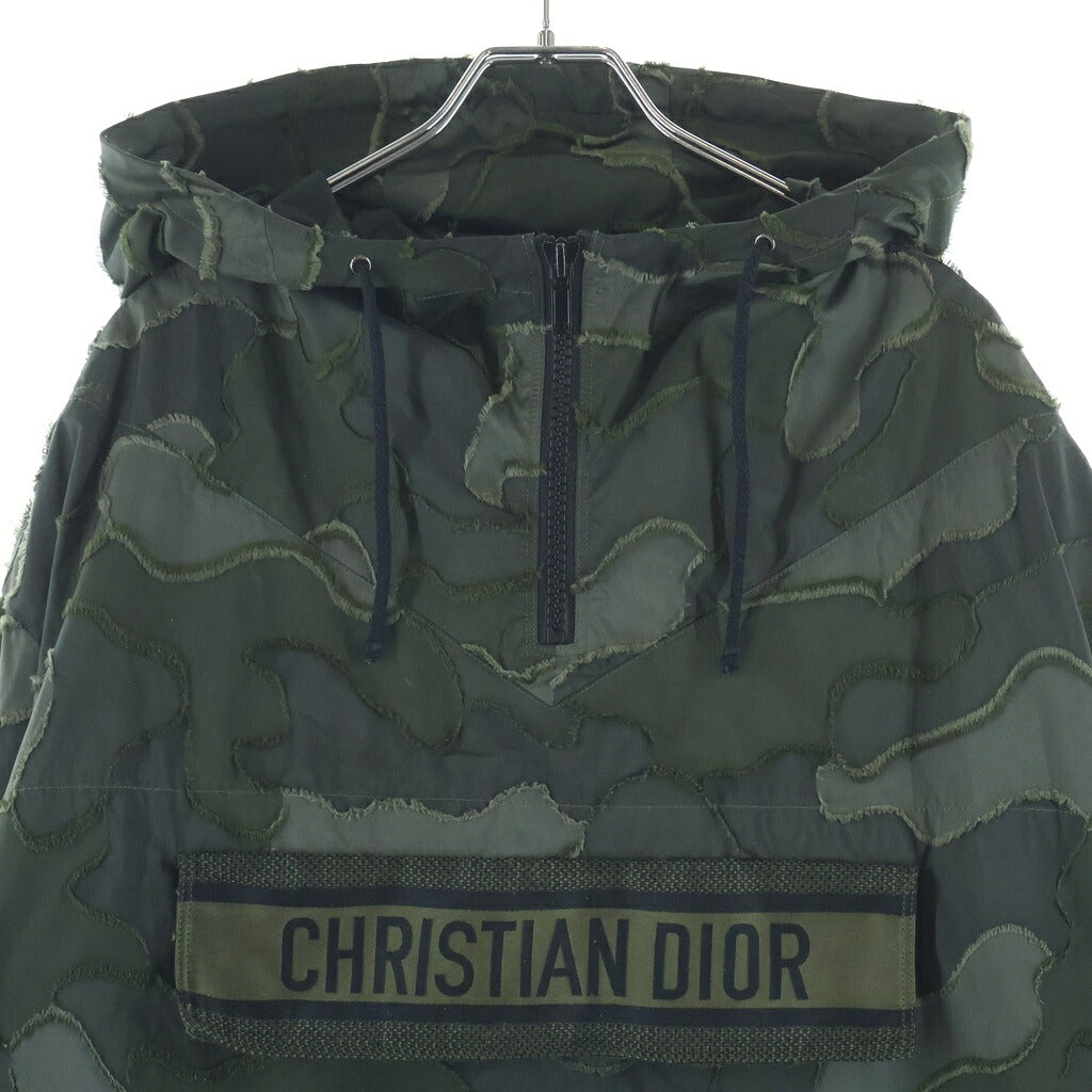 Christian Dior(クリスチャンディオール) 20SS カムフラージュ テクニカルタフタ アノラック ブルゾン カモフラ総柄 フーデッド プルオーバー ジャケット カーキ レディース 017C10A2960
