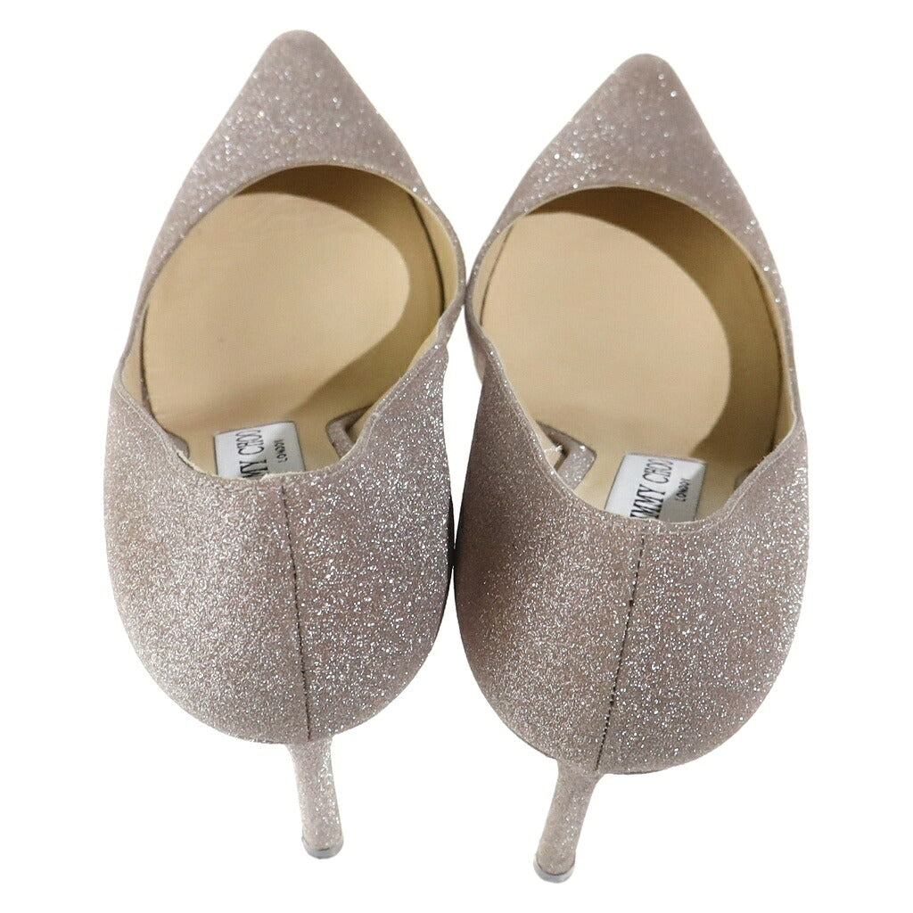 JIMMY CHOO(ジミーチュウ) パンプス ヒール グリッター ラメ グレーピンク