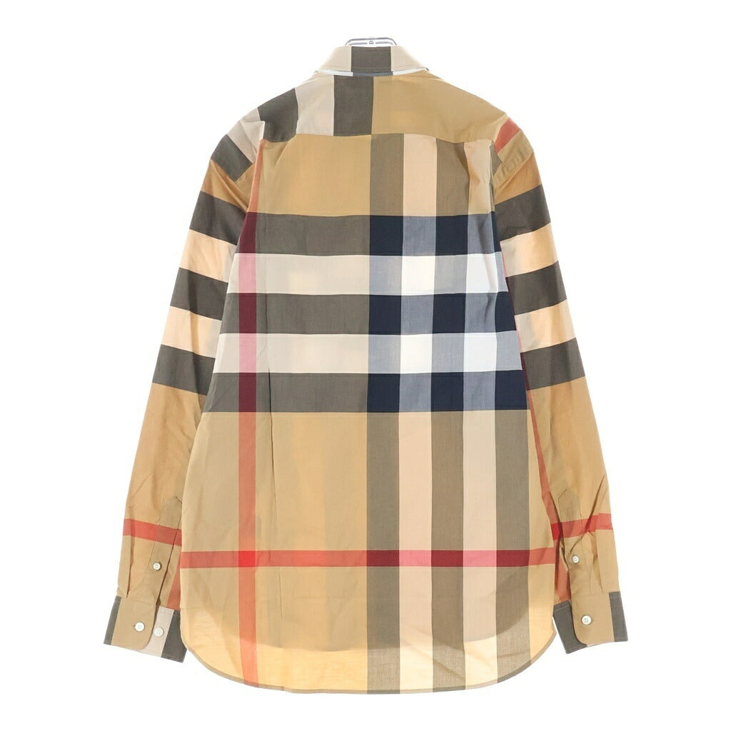 BURBERRY(バーバリー) ノバチェック総柄 ストレッチポプリン 長袖シャツ ベージュ 8004827
