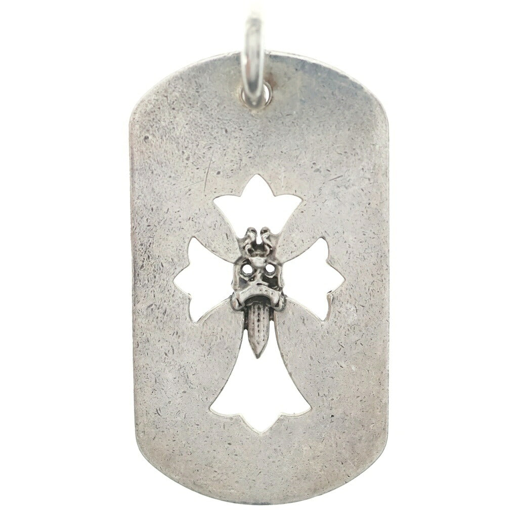 CHROME HEARTS(クロムハーツ) D TAG LRG CRS DAG クロスダガードッグタグ ネックレストップ シルバー