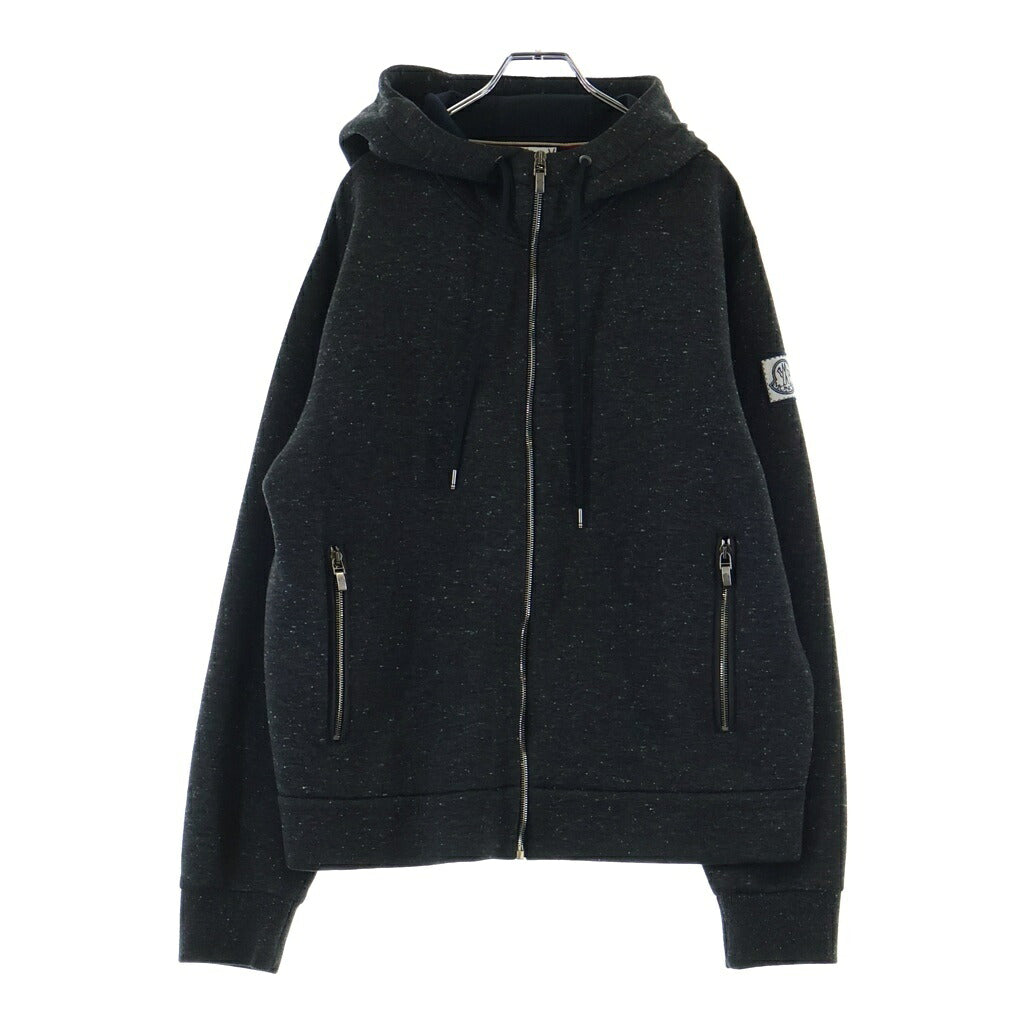 MONCLER(モンクレール) フーディ パーカー ジップアップ 長袖 ロゴ ワッペン レーヨン コットン グレー B23918407400