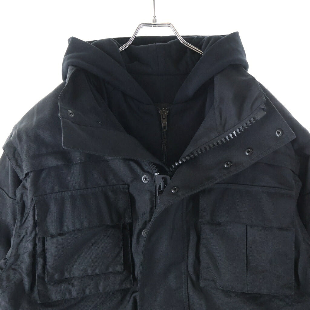 BALENCIAGA(バレンシアガ) テクニカル ファブリック バックロゴプリント ジップアップ ジャケット ブラック 746450