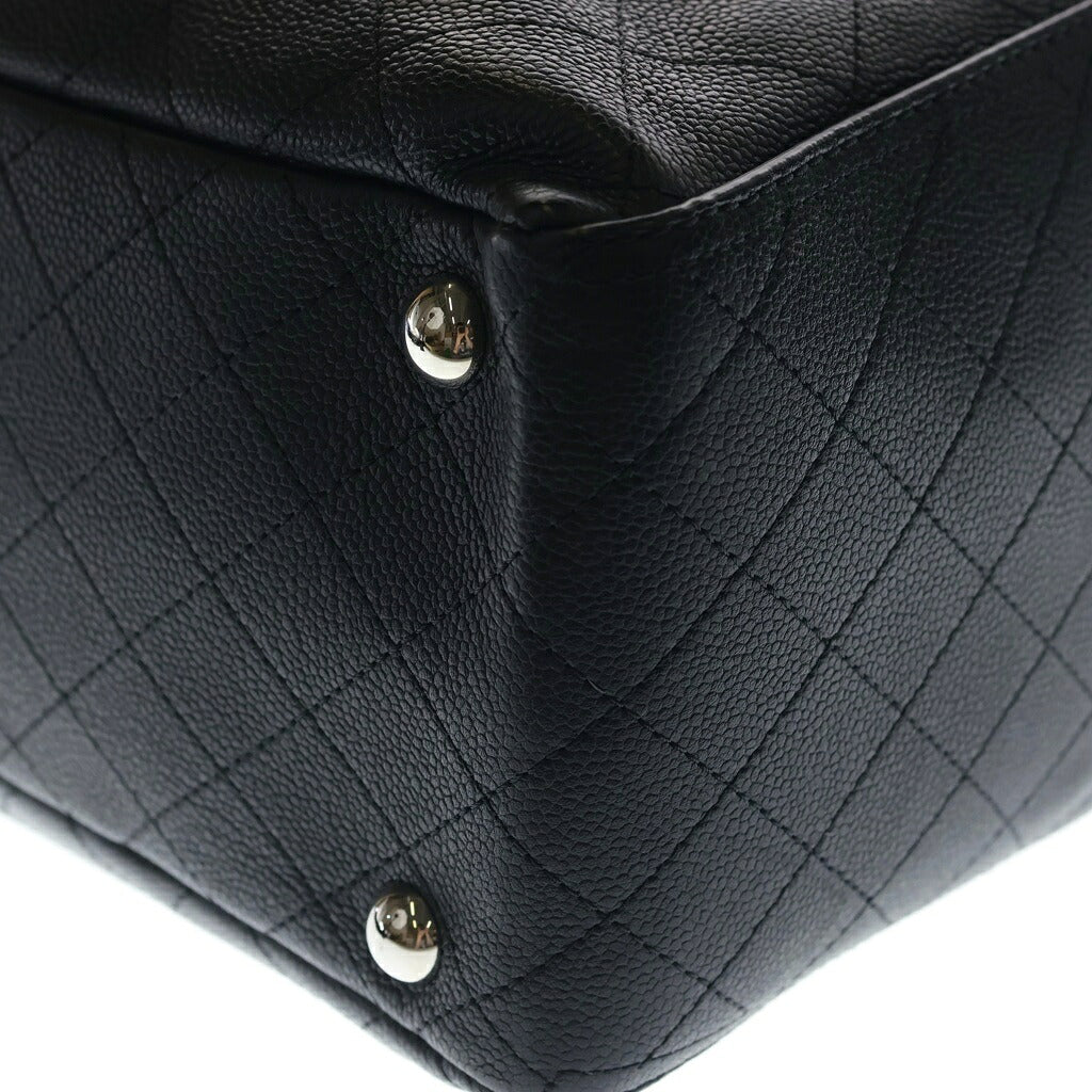 CHANEL(シャネル) ワイルドステッチ 2WAYショルダーバッグ ハンドバッグ トートバッグ ブラック キャビアスキン シルバー金具 シール有 19番台