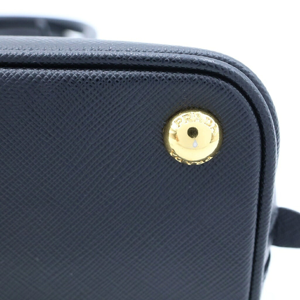 PRADA(プラダ) サフィアーノ 2WAYハンドバック ショルダーバッグ ブラック レザー ゴールド金具 1BA838