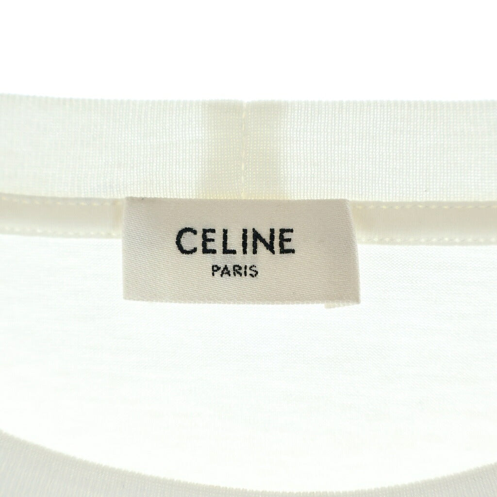CELINE(セリーヌ) フロントロゴ半袖Tシャツ クルーネックカットソー ホワイト