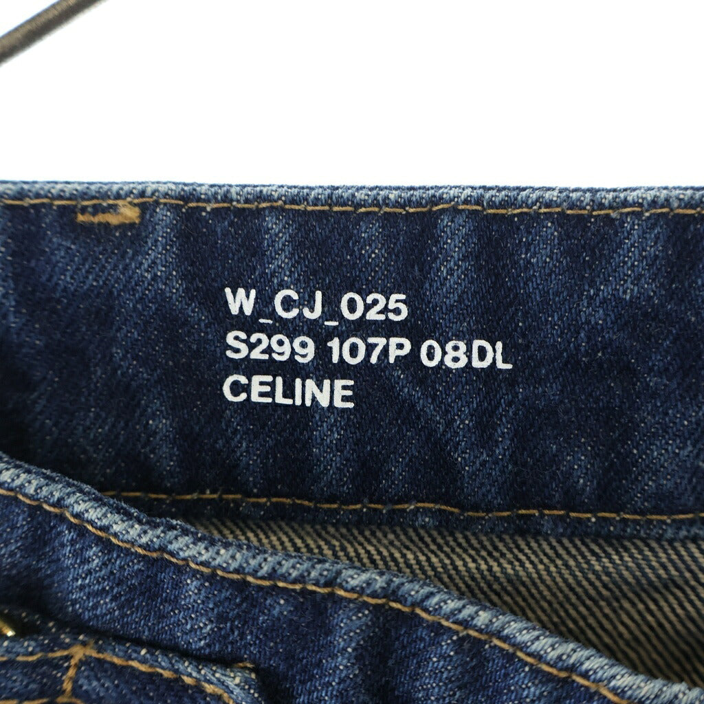 CELINE(セリーヌ) トリオンフ グルメット チェーン ミッドライズ デニムミニスカート インディゴブルー