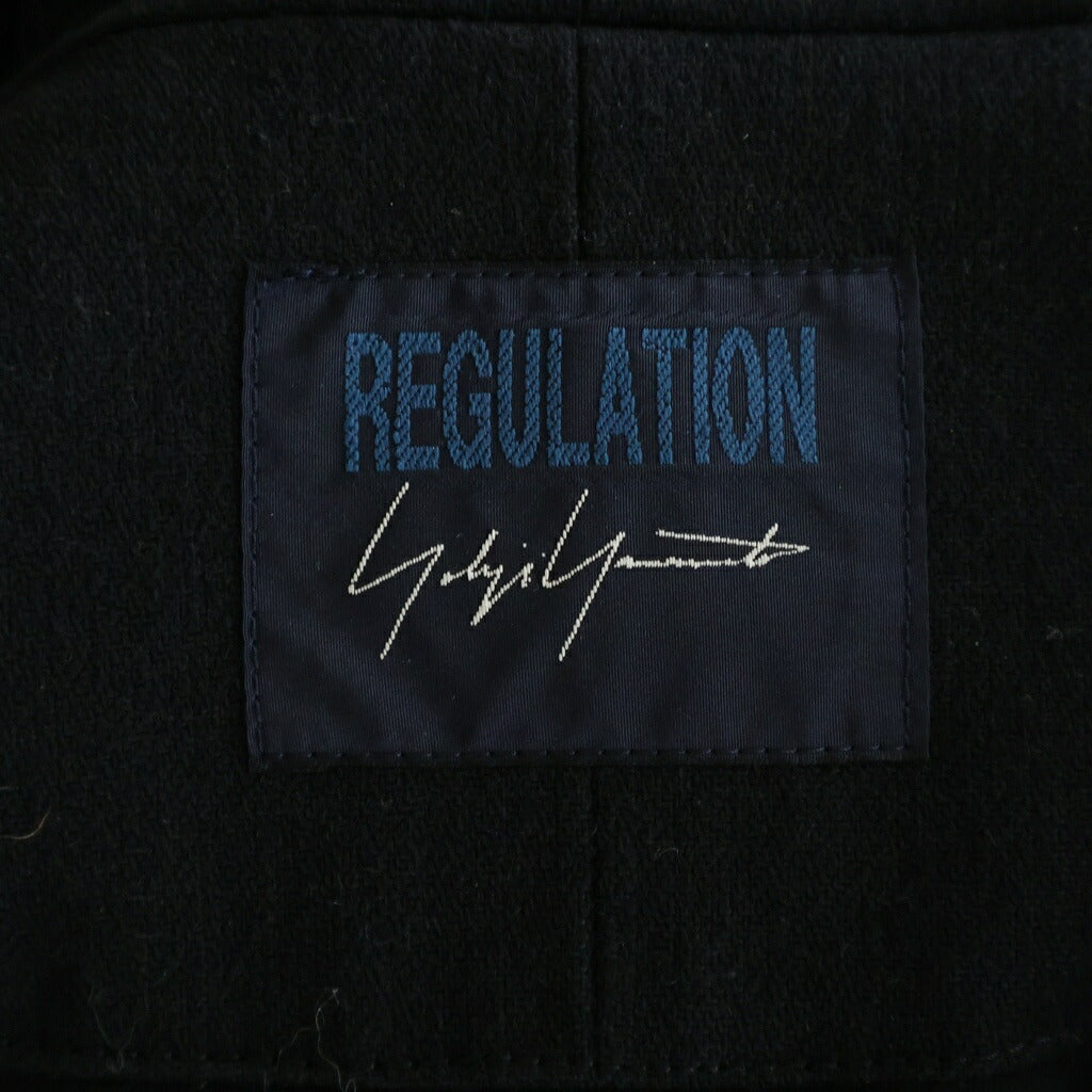 Yohji Yamamoto(ヨウジヤマモト) REGULATION ウール混フードモッズコート ブラック FJ-C55-111