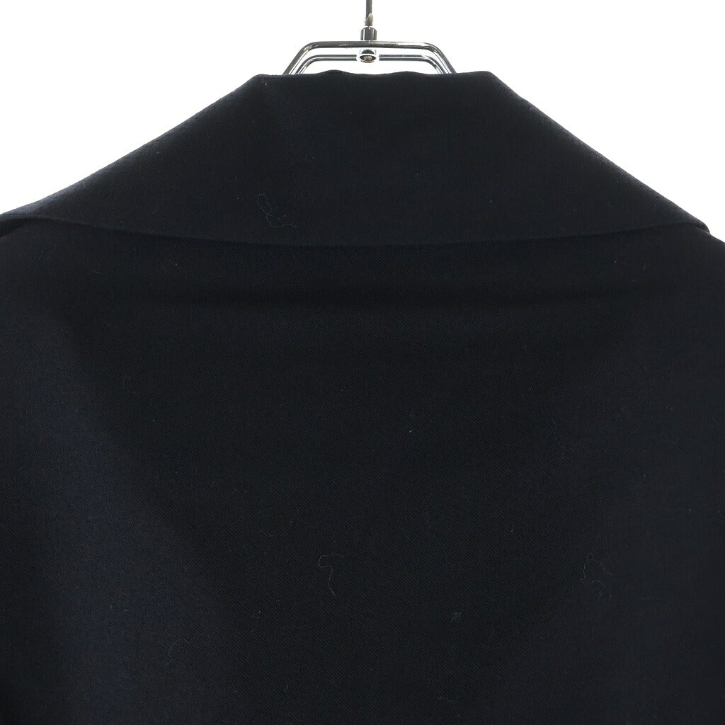 Yohji Yamamoto(ヨウジヤマモト) 比翼仕立て フライフロントポケット 七分丈ウールジャケット ブラック FD-J08-126