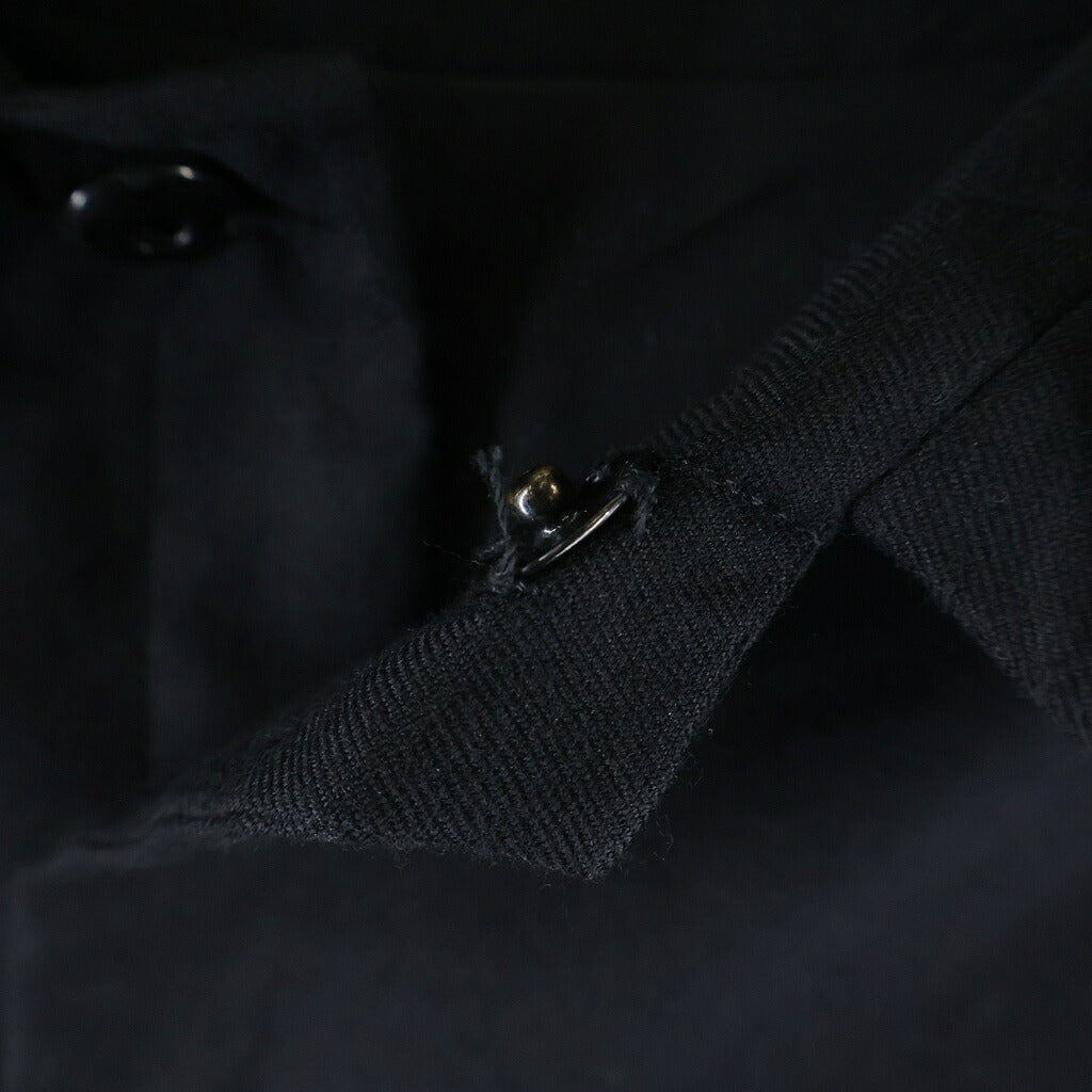 Yohji Yamamoto(ヨウジヤマモト) 比翼仕立て フライフロントポケット 七分丈ウールジャケット ブラック FD-J08-126