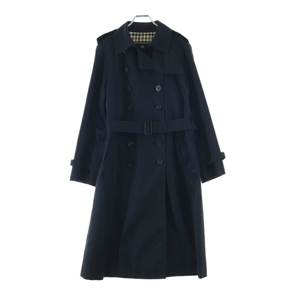 Acuascutum(アクアスキュータム) ロングダブルブレストトレンチコート ネイビー