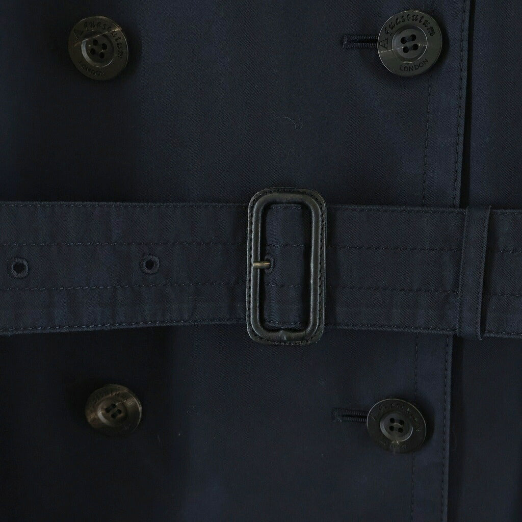 Acuascutum(アクアスキュータム) ロングダブルブレストトレンチコート ネイビー