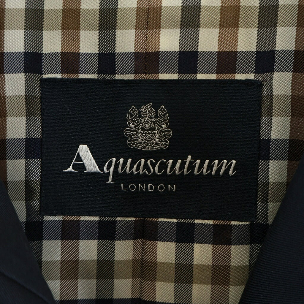 Acuascutum(アクアスキュータム) ロングダブルブレストトレンチコート ネイビー