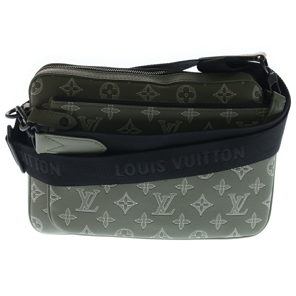 LOUIS VUITTON(ルイヴィトン) モノグラム シャドウ トリオメッセンジャーバッグ ショルダーバッグ レザー カーキ M12490 ICタイプ