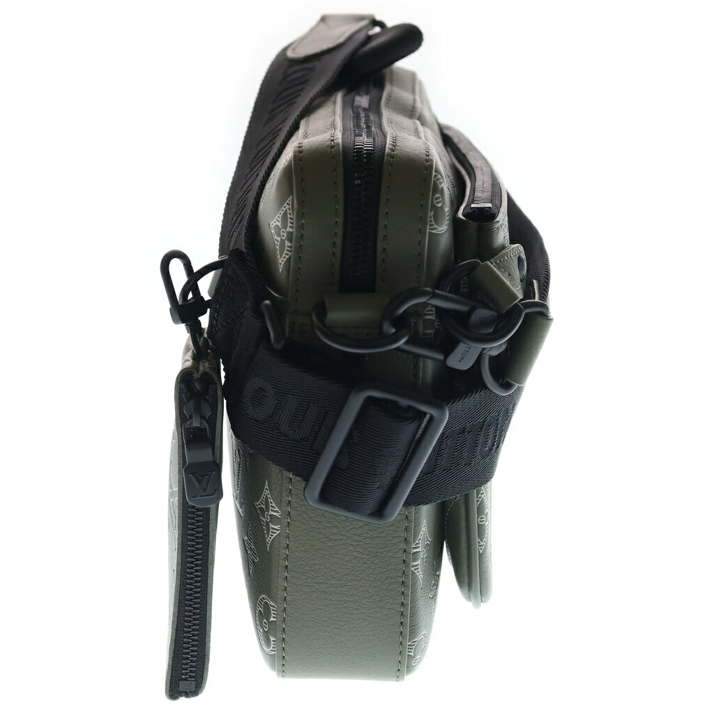 LOUIS VUITTON(ルイヴィトン) モノグラム シャドウ トリオメッセンジャーバッグ ショルダーバッグ レザー カーキ M12490 ICタイプ