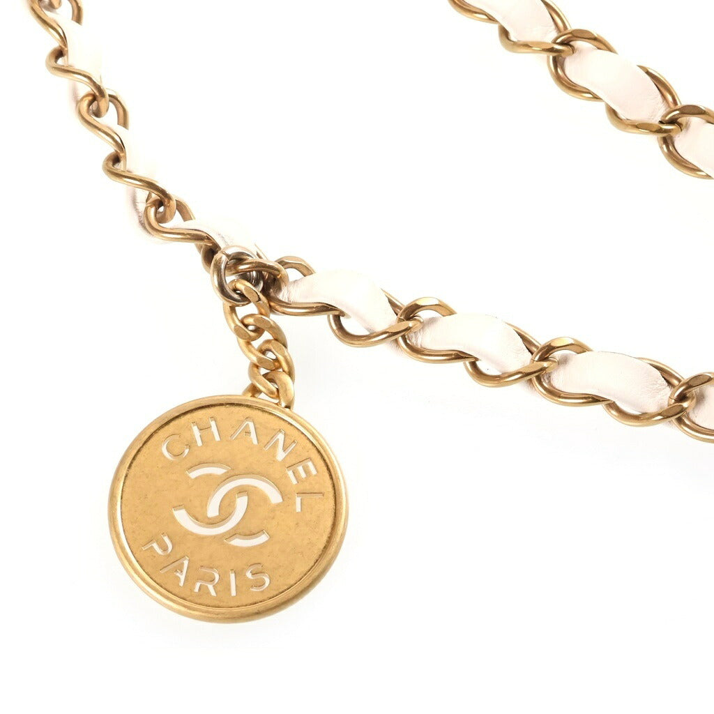 CHANEL(シャネル) シャネル22 スモール ワンショルダーバッグ トートバッグ ホワイト ゴールド金具 レザー プレート AS3260