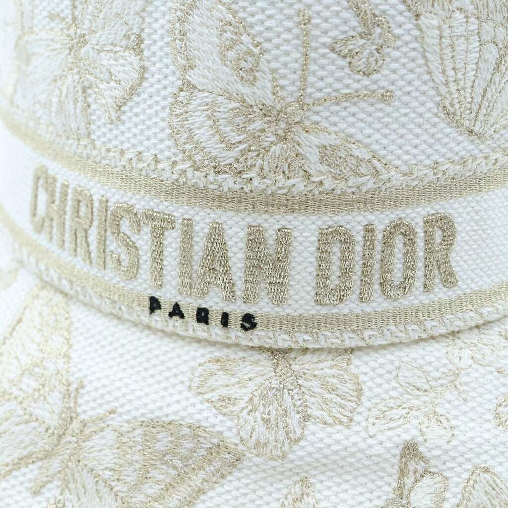Christian Dior(クリスチャンディオール) D-BOBBY ボブハット バケットハット ホワイト×ゴールド キャンバス 41DTM923X131