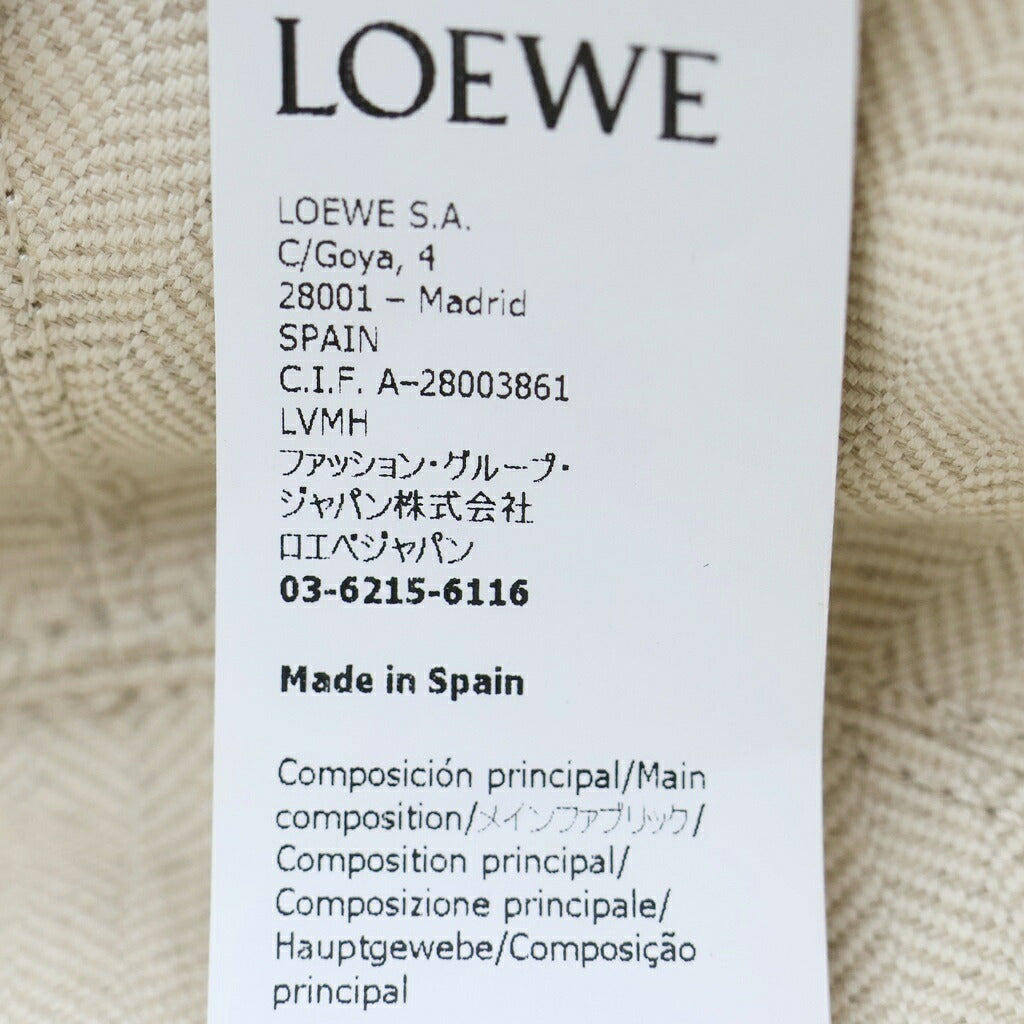 LOEWE(ロエベ) アナグラム バケットハット ベージュ コットン×レザー K820HB1X05
