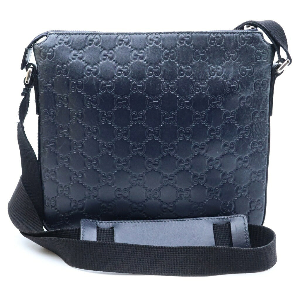 GUCCI(グッチ) グッチシマ メッセンジャーバッグ ショルダーバッグ ブラック レザー 406410