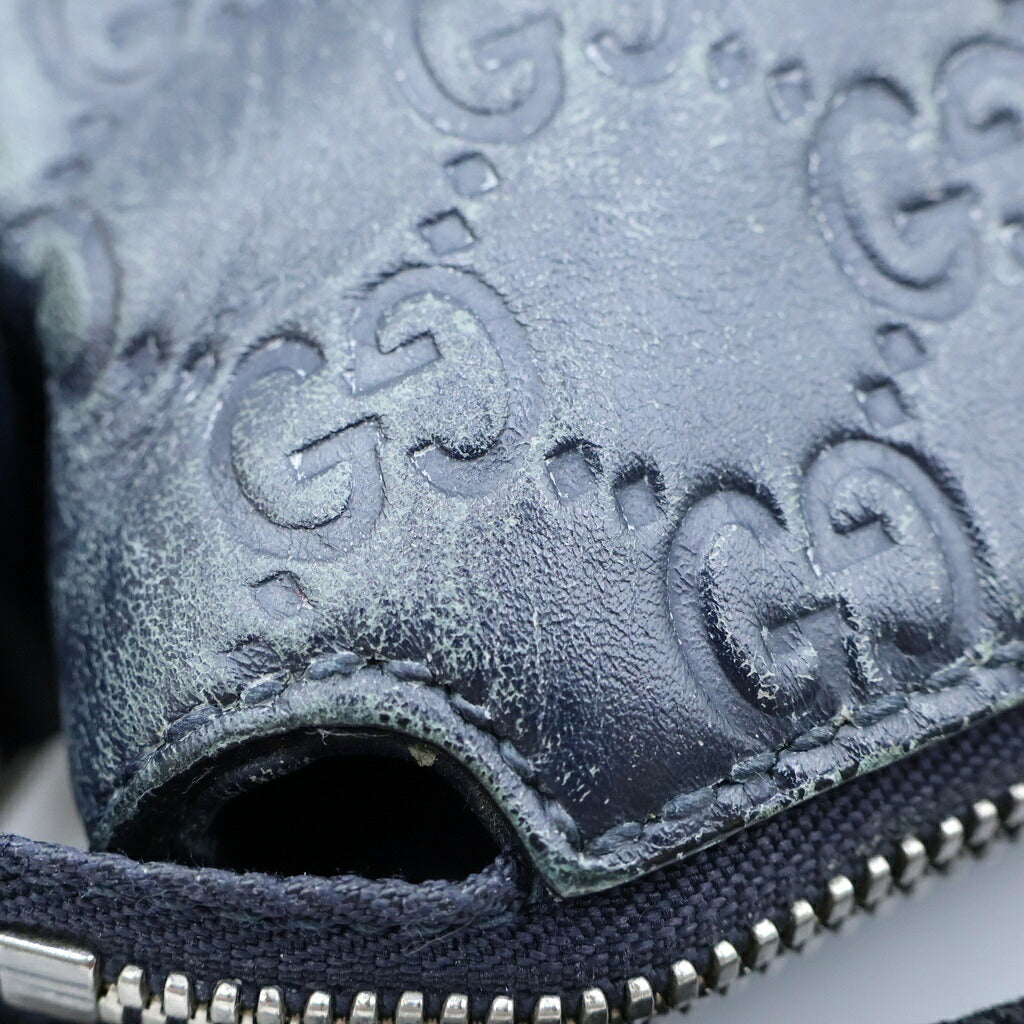GUCCI(グッチ) グッチシマ メッセンジャーバッグ ショルダーバッグ ブラック レザー 406410