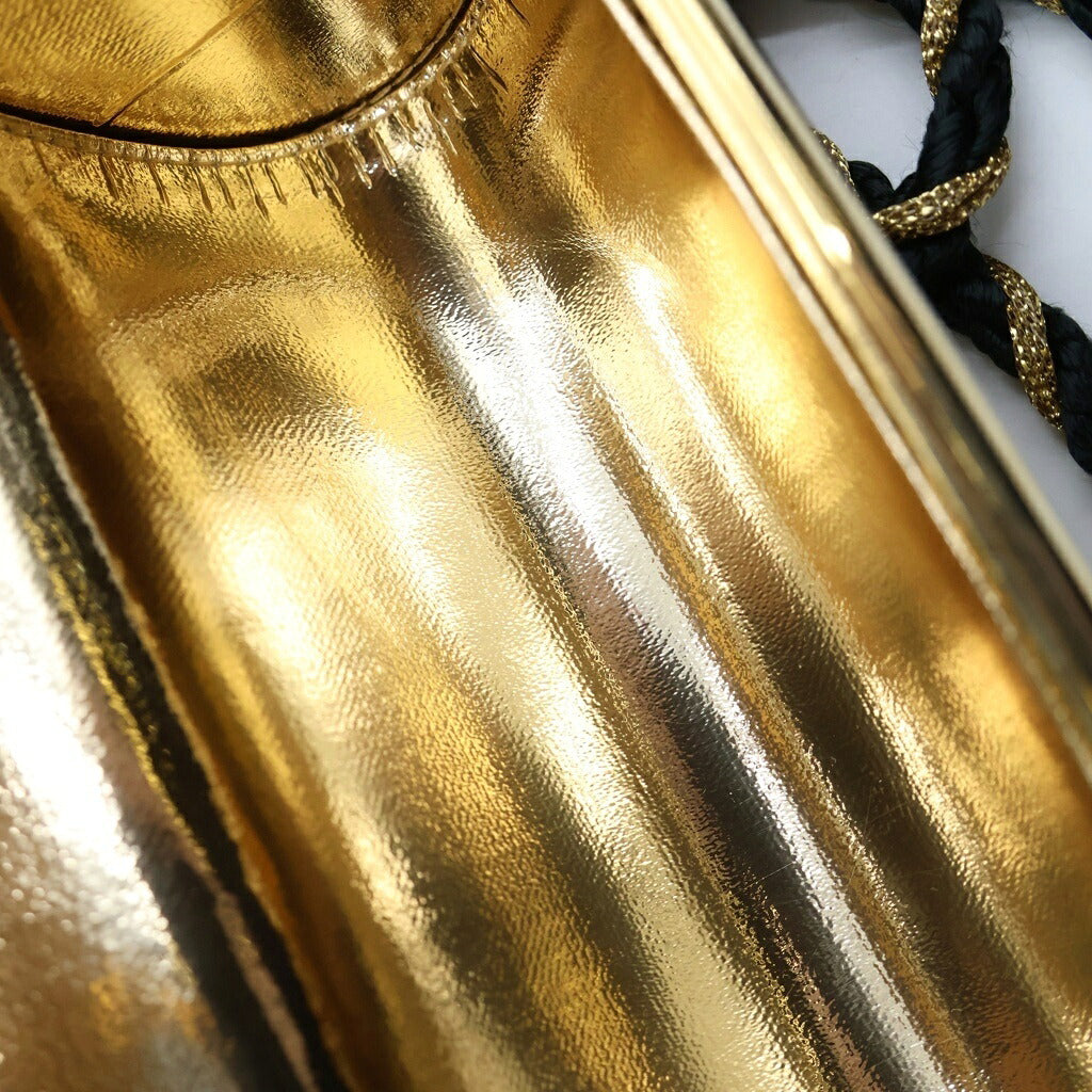 YVES SAINT LAURENT(イヴサンローラン) カサンドラロゴ パーティ タッセル ショルダーバッグ メッキ ゴールド