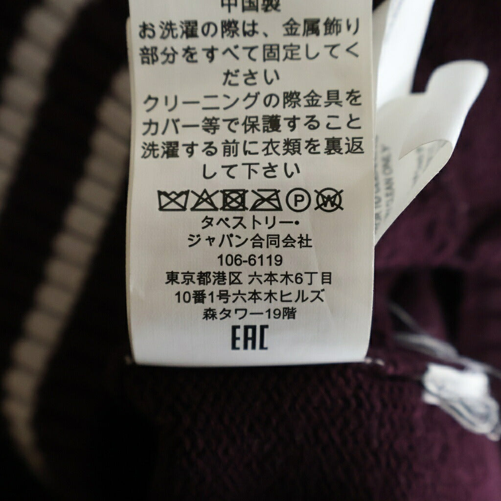 COACH(コーチ) ロゴ刺繍セーラーカラー ジップアップニットパーカー カーディガン ボルドー ワインレッド 132154