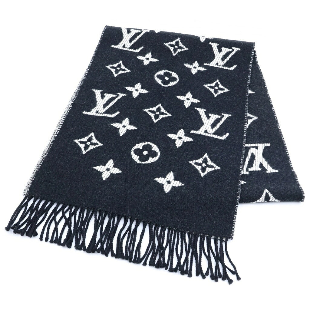 LOUIS VUITTON(ルイヴィトン) エシャルプ デイリーLV マフラー ストール カシミヤ ウール ブラック/ホワイト M76701