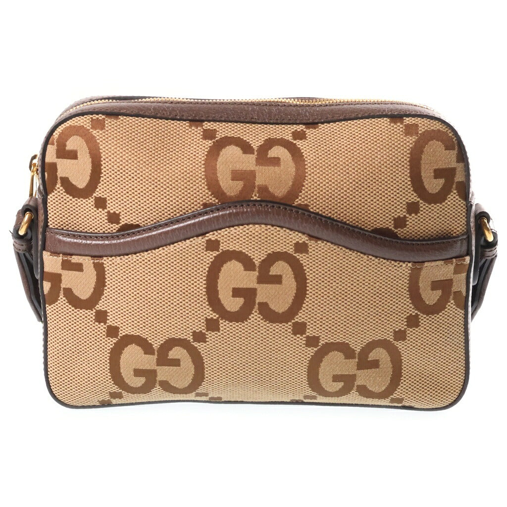 GUCCI(グッチ) ジャンボGG シェリーライン メッセンジャーバッグ ショルダーバッグ キャンバス×レザー ベージュ×ブラウン 675891