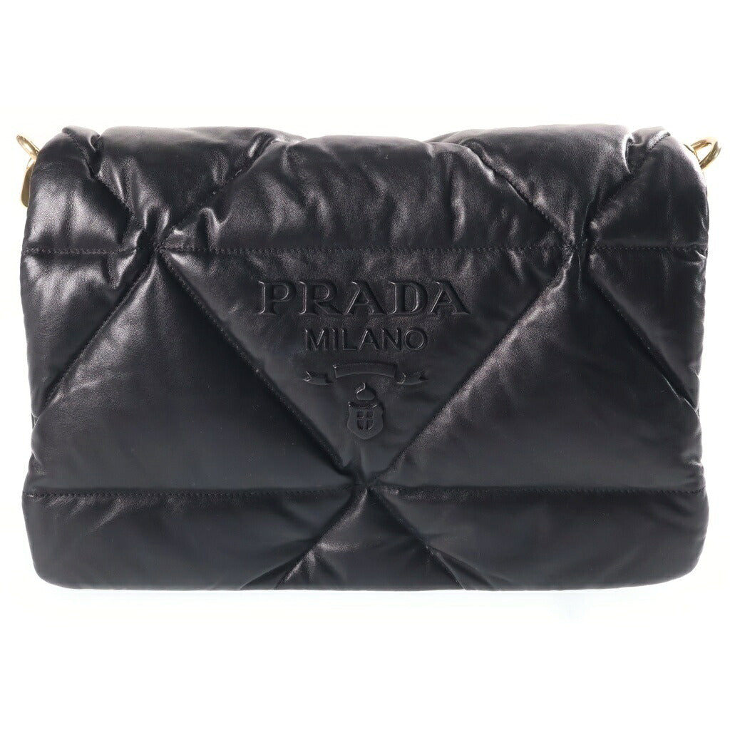 PRADA(プラダ) パデット チェーン ショルダーバッグ キルティング ナッパレザー ブラック