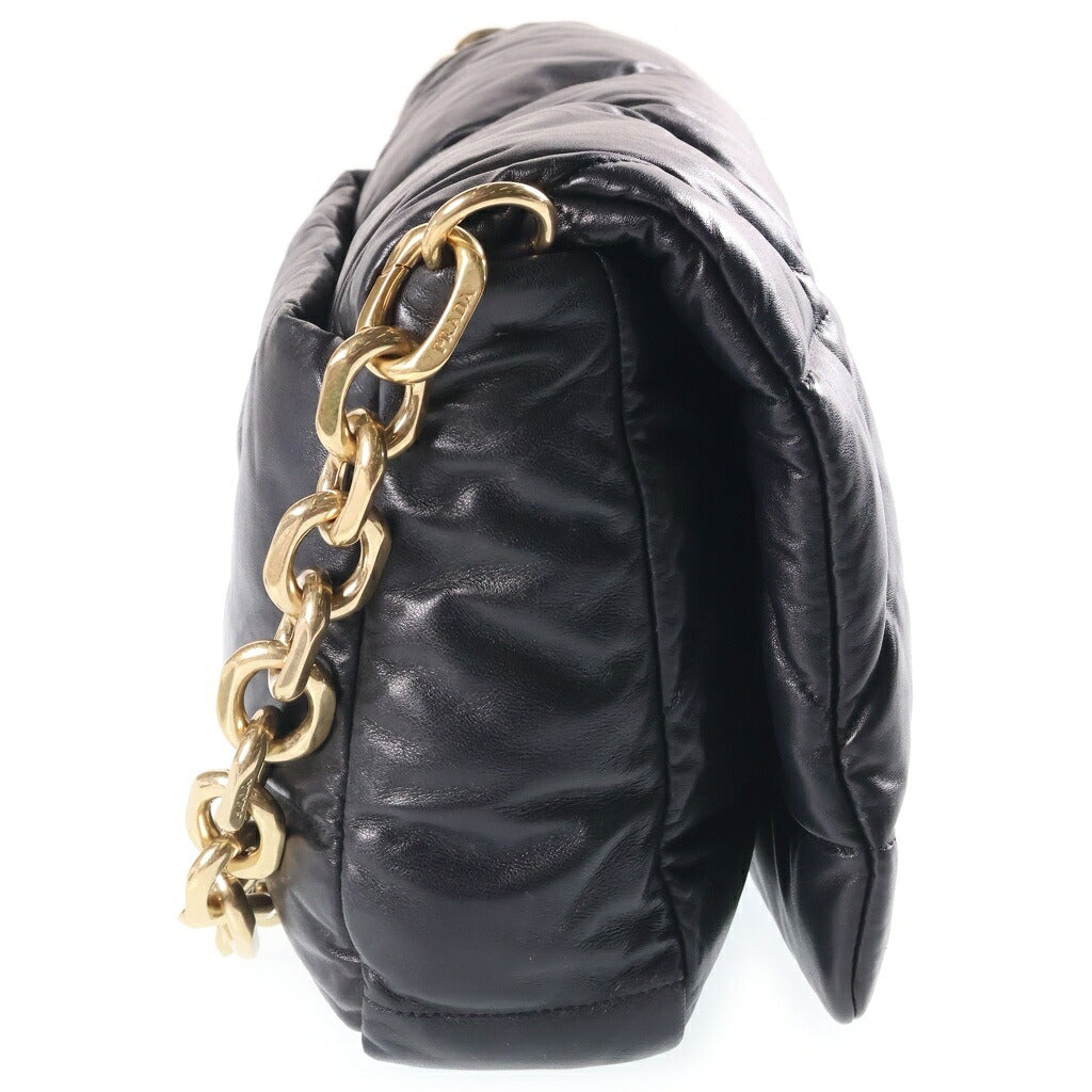 PRADA(プラダ) パデット チェーン ショルダーバッグ キルティング ナッパレザー ブラック