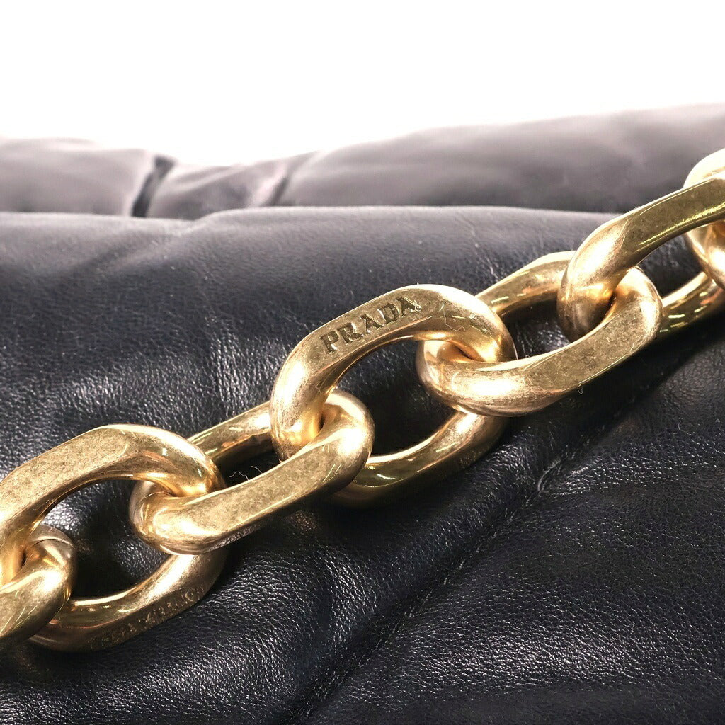 PRADA(プラダ) パデット チェーン ショルダーバッグ キルティング ナッパレザー ブラック